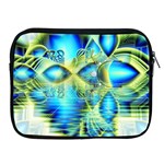 Crystal Lime Turquoise Heart Of Love, Abstract Apple iPad Zippered Sleeve Front