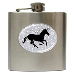 Unicorn On Starry Background Hip Flask by StuffOrSomething