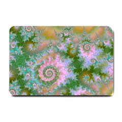 Rose Forest Green, Abstract Swirl Dance Small Door Mat by DianeClancy