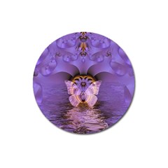 Artsy Purple Awareness Butterfly Magnet 3  (round) by FunWithFibro