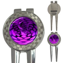 Abstract In Purple Golf Pitchfork & Ball Marker by FunWithFibro