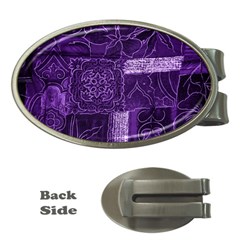 Pretty Purple Patchwork Money Clip (oval) by FunWithFibro