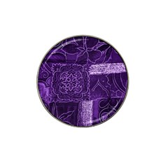 Pretty Purple Patchwork Golf Ball Marker 4 Pack (for Hat Clip) by FunWithFibro