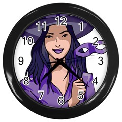 Purple Witch Wall Clock (black) by FunWithFibro