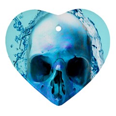 Skull In Water Heart Ornament (two Sides) by icarusismartdesigns