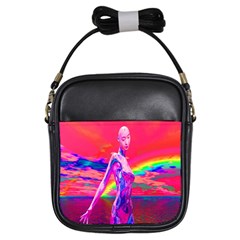 Cyborg Mask Girl s Sling Bag by icarusismartdesigns