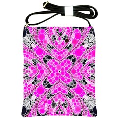 Bling Pink Black Kieledescope  Shoulder Sling Bag by OCDesignss