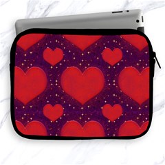 Galaxy Hearts Grunge Style Pattern Apple Ipad Zippered Sleeve by dflcprints