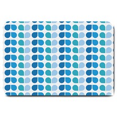 Blue Green Leaf Pattern Large Door Mat by GardenOfOphir