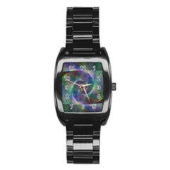 Psychedelic Spiral Stainless Steel Barrel Watch by StuffOrSomething