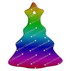 Merry Christmas,text,rainbow Christmas Tree Ornament (2 Sides) by ImpressiveMoments