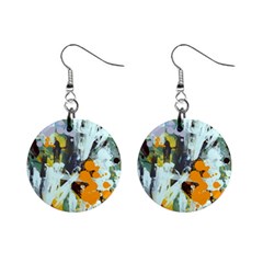 Abstract Country Garden Mini Button Earrings