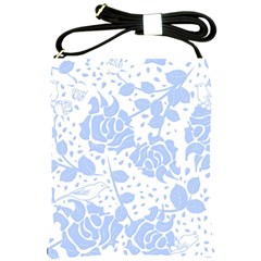 Floral Wallpaper Blue Shoulder Sling Bags by ImpressiveMoments