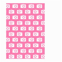 Pink Modern Chic Vector Camera Illustration Pattern Small Garden Flag (two Sides) by GardenOfOphir