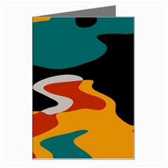 Misc Shapes In Retro Colors Greeting Card