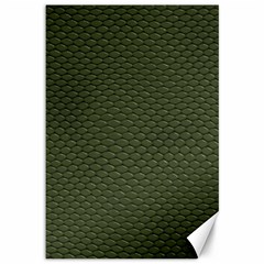 Green Reptile Skin Canvas 12  X 18   by trendistuff