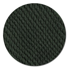 Dark Green Scales Magnet 5  (round) by trendistuff