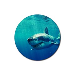 Great White Shark 1 Rubber Coaster (round)  by trendistuff