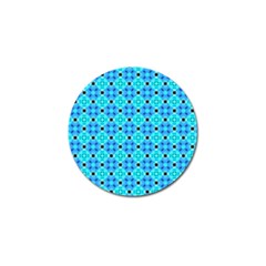 Vibrant Modern Abstract Lattice Aqua Blue Quilt Golf Ball Marker (10 Pack) by DianeClancy