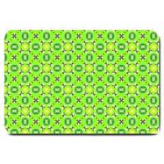 Vibrant Abstract Tropical Lime Foliage Lattice Large Doormat  by DianeClancy