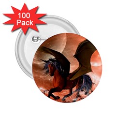 Wonderful Dark Unicorn In The Night 2 25  Buttons (100 Pack)  by FantasyWorld7