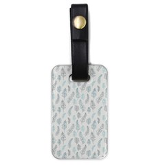 Whimsical Feather Pattern Dusk Blue Luggage Tag (one Side) by Zandiepants