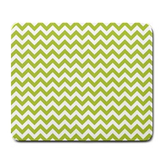 Spring Green & White Zigzag Pattern One Piece Boyleg Swimsuit Large Mousepad by Zandiepants