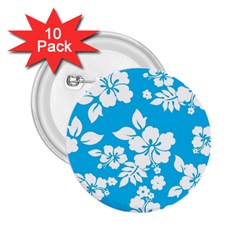 Light Blue Hawaiian 2 25  Buttons (10 Pack)  by AlohaStore