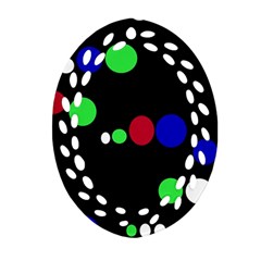 Colorful Dots Ornament (oval Filigree)  by Valentinaart