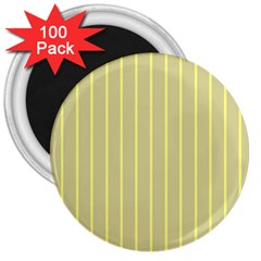 Summer Sand Color Yellow Stripes Pattern 3  Magnets (100 Pack)