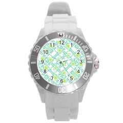 Ethnic Geo Pattern Round Plastic Sport Watch (l)