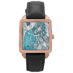 Mother Mary And Infant Jesus Christ  Blue Portrait Old Vintage Drawing Rose Gold Leather Watch  by yoursparklingshop