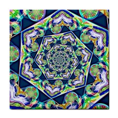 Power Spiral Polygon Blue Green White Tile Coasters by EDDArt