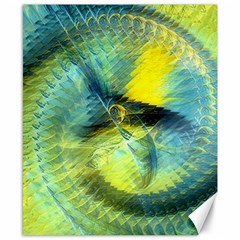 Light Blue Yellow Abstract Fractal Canvas 8  X 10  by designworld65