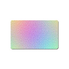 Rainbow Colorful Grid Magnet (name Card) by designworld65