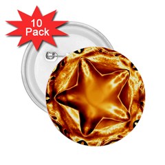 Elegant Gold Copper Shiny Elegant Christmas Star 2 25  Buttons (10 Pack)  by yoursparklingshop