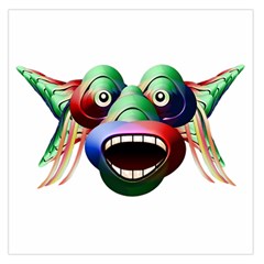 Futuristic Funny Monster Character Face Large Satin Scarf (square) by dflcprints