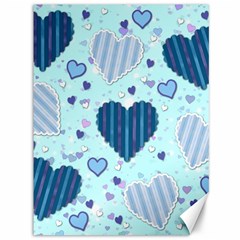 Light And Dark Blue Hearts Canvas 36  X 48   by LovelyDesigns4U