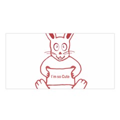 Cute Rabbit With I M So Cute Text Banner Satin Shawl by dflcprints