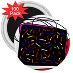 Color TV 3  Magnets (100 pack) Front