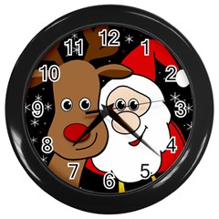 Xmas Selfie Wall Clocks (black) by Valentinaart