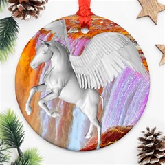 Pegasus Ornament (round)  by icarusismartdesigns