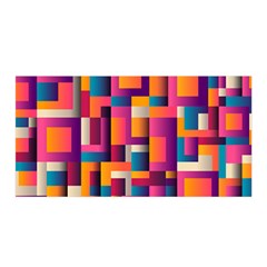 Abstract Background Geometry Blocks Satin Wrap by Amaryn4rt