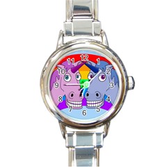 Unicorn Love Round Italian Charm Watch