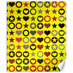 Heart Circle Star Seamless Pattern Canvas 8  X 10  by Amaryn4rt