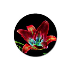 Flower Pattern Design Abstract Background Magnet 3  (round)