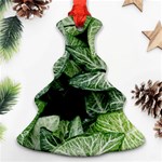 Green Leaves Nature Pattern Plant Christmas Tree Ornament (Two Sides) Back