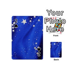 The Substance Blue Fabric Stars Playing Cards 54 (mini)  by Amaryn4rt