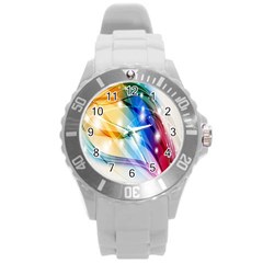 Colour Abstract Round Plastic Sport Watch (l)