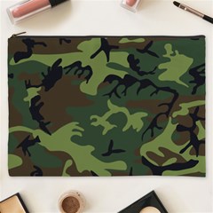 Camouflage Green Brown Black Cosmetic Bag (xxxl)  by Nexatart